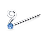 Question Mark Silver Straight Nose Stud NSKA-664